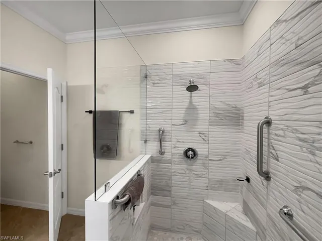 a bathroom with a shower