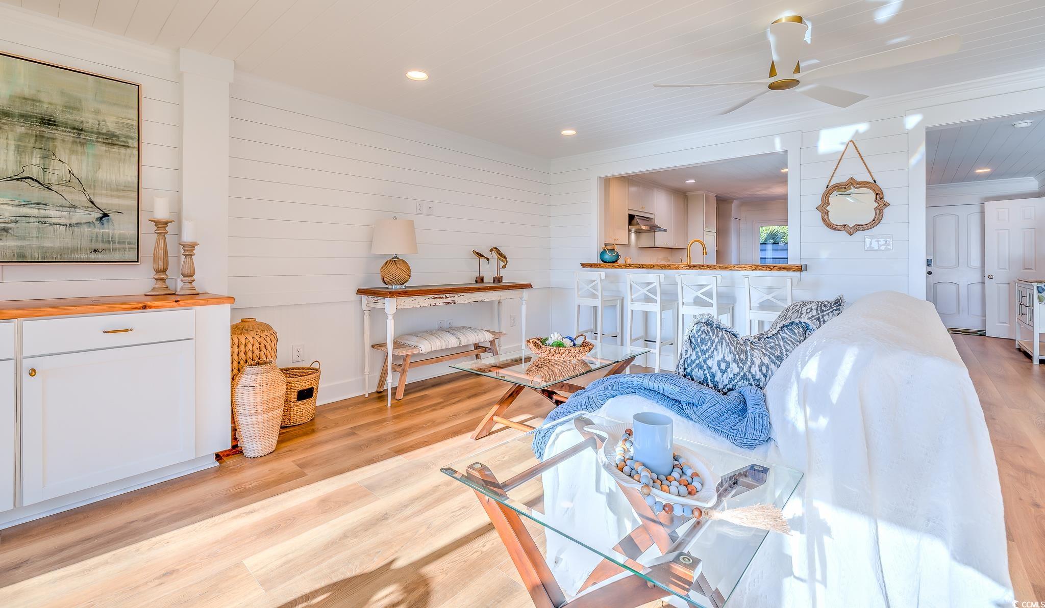 204 Bamboo Loop, Unit 202 Georgetown, SC 29440 - Photo 27 of 40 Living area featuring light wood-type flooring, recessed lighting, and ceiling fan