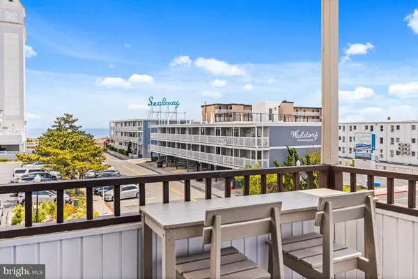 a view of a balcony with city view