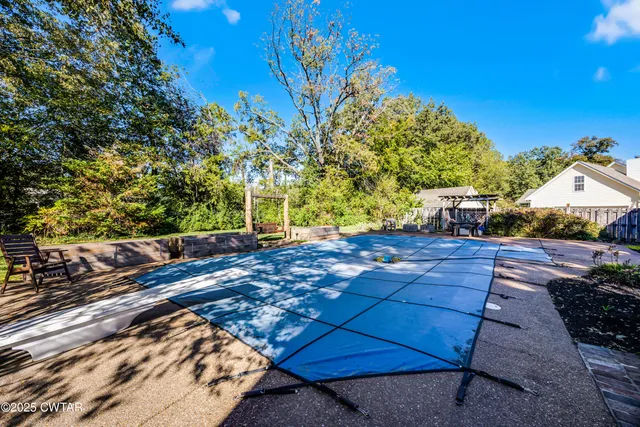 a view of an outdoor space with seating