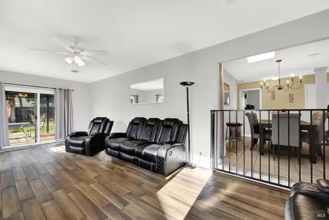 a living room with furniture