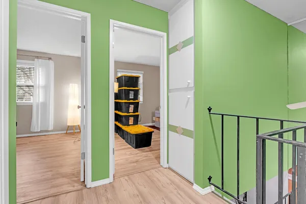 a view of an entryway with bedroom