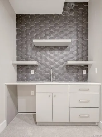 a view of white cabinets