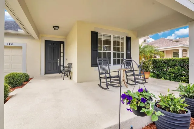 a outdoor space with plants