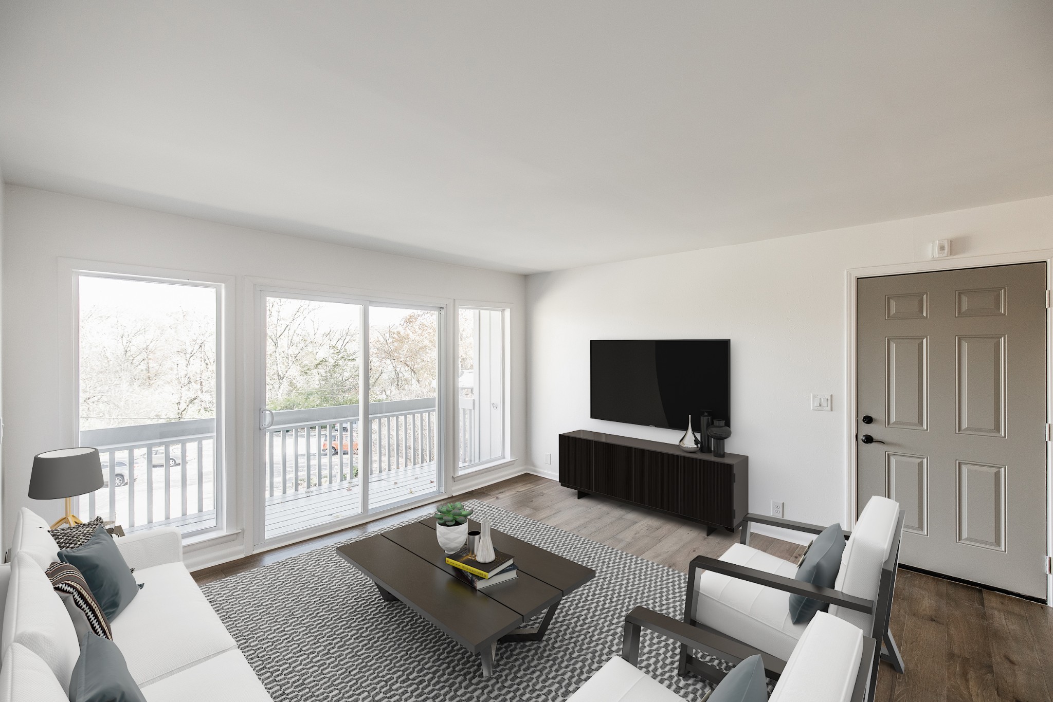 21 Vaughns Gap Road, Unit 55 Nashville, TN 37205 - Photo 5 of 35 a living room with furniture and a flat screen tv