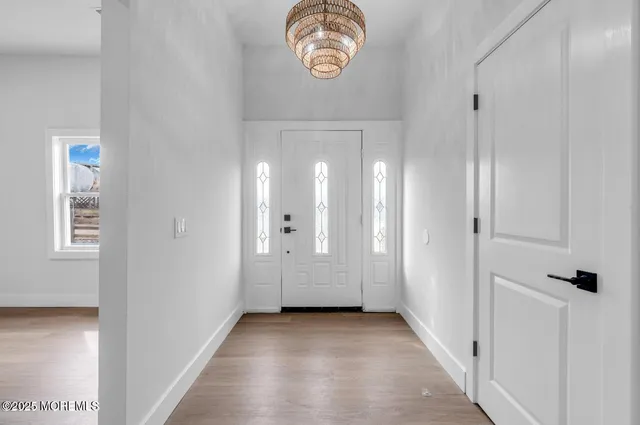 a view of a hallway with elevator