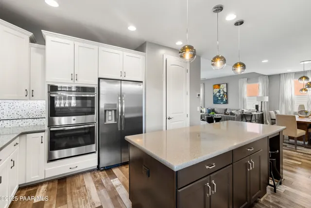 a kitchen with lots of counter top space