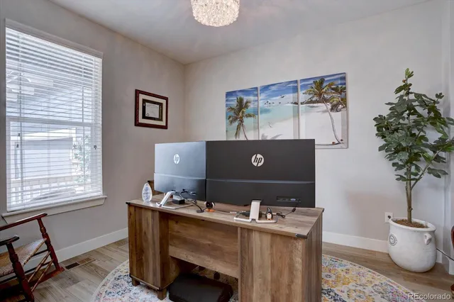 a view of workspace with a window