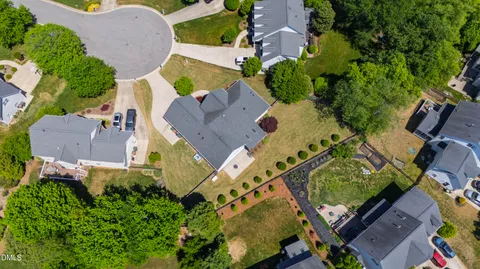 an aerial view of a house