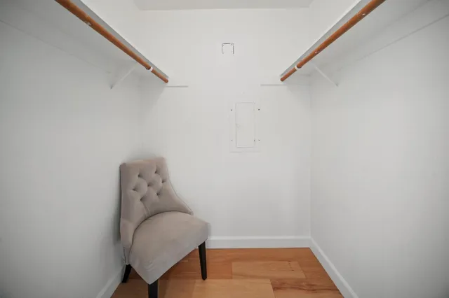 a room with a chair and a table