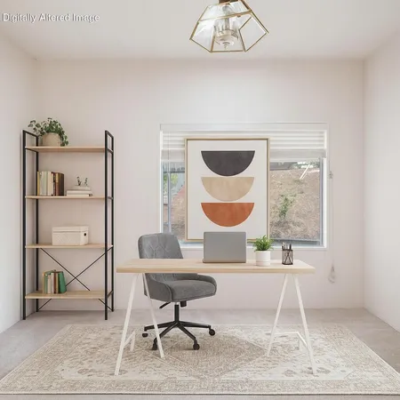 a living room with furniture a rug and a painting on the wall