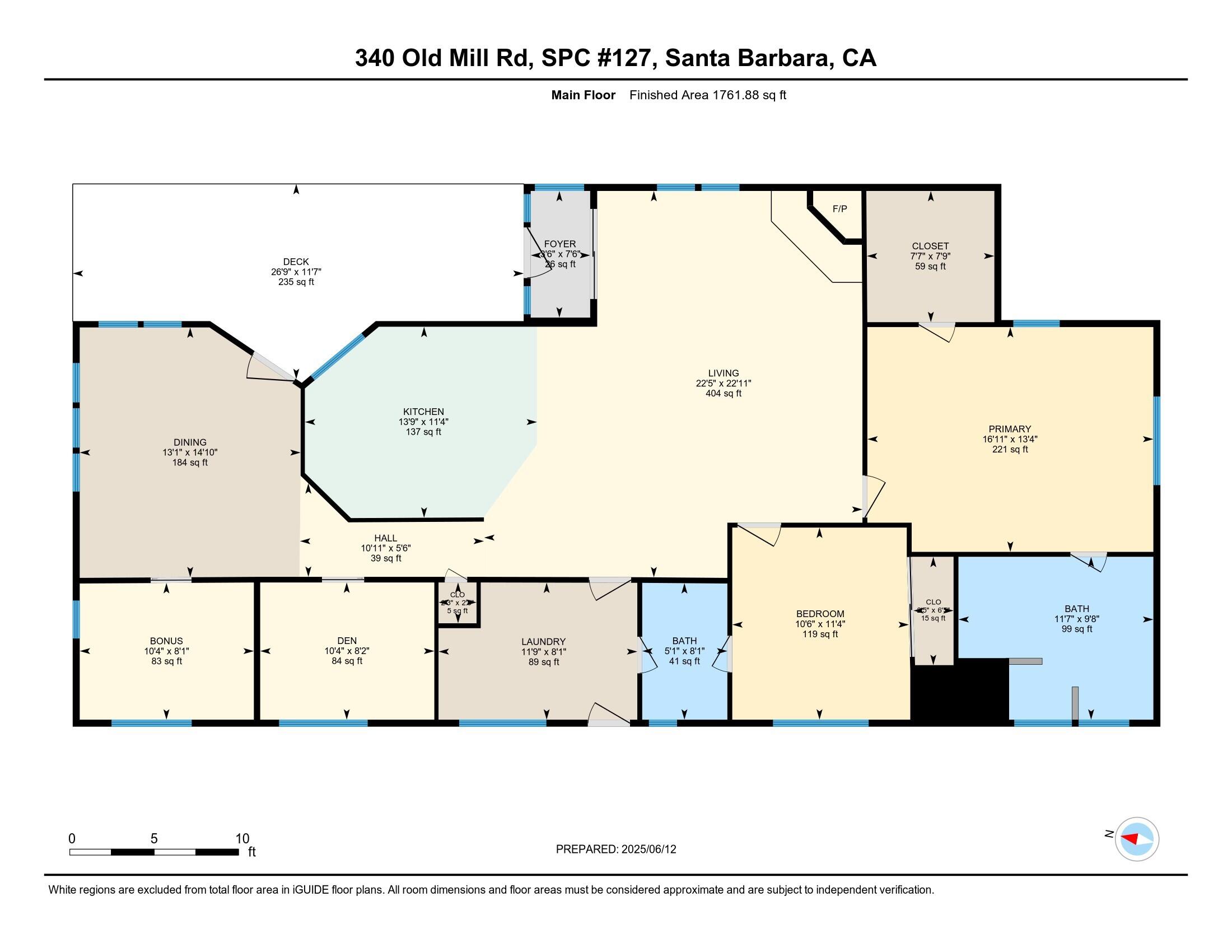 340 Old Mill Road, Unit 127 Santa Barbara, CA 93110 - Photo 33 of 33 a picture of a floor plan