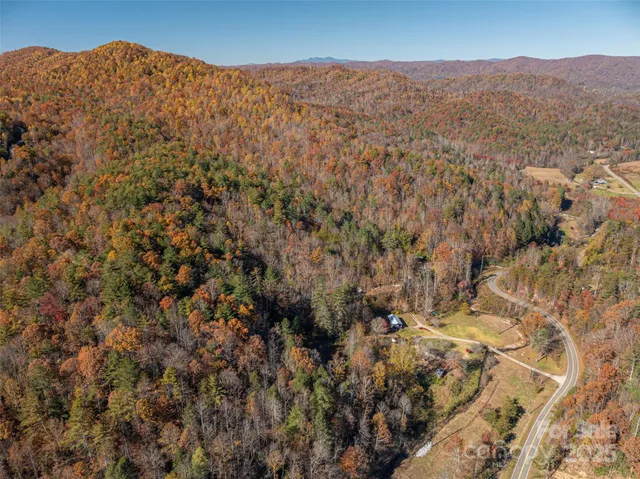 a view of a mountain in the distance in a field