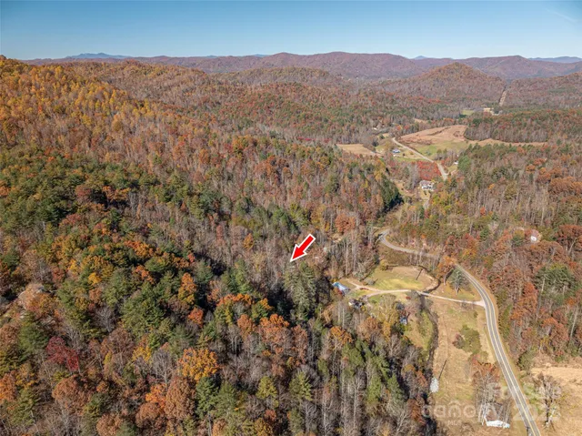 a view of a mountain in the distance in a field