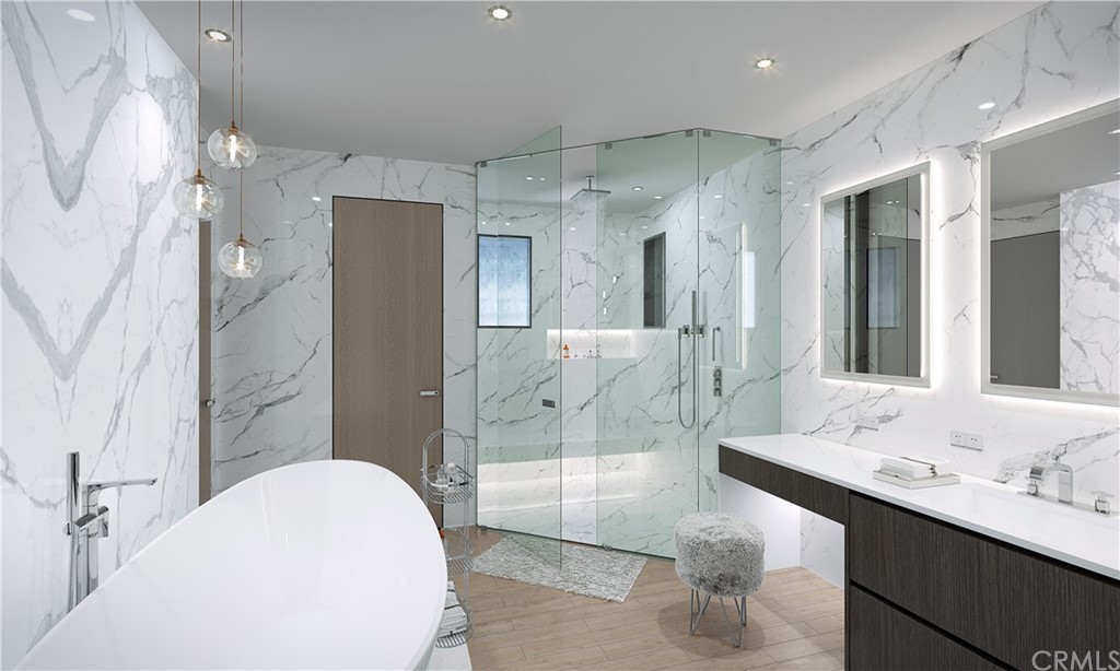 9 Seabreeze Terrace Dana Point, CA 92629 - Photo 17 of 34 a bathroom with a sink a toilet and shower