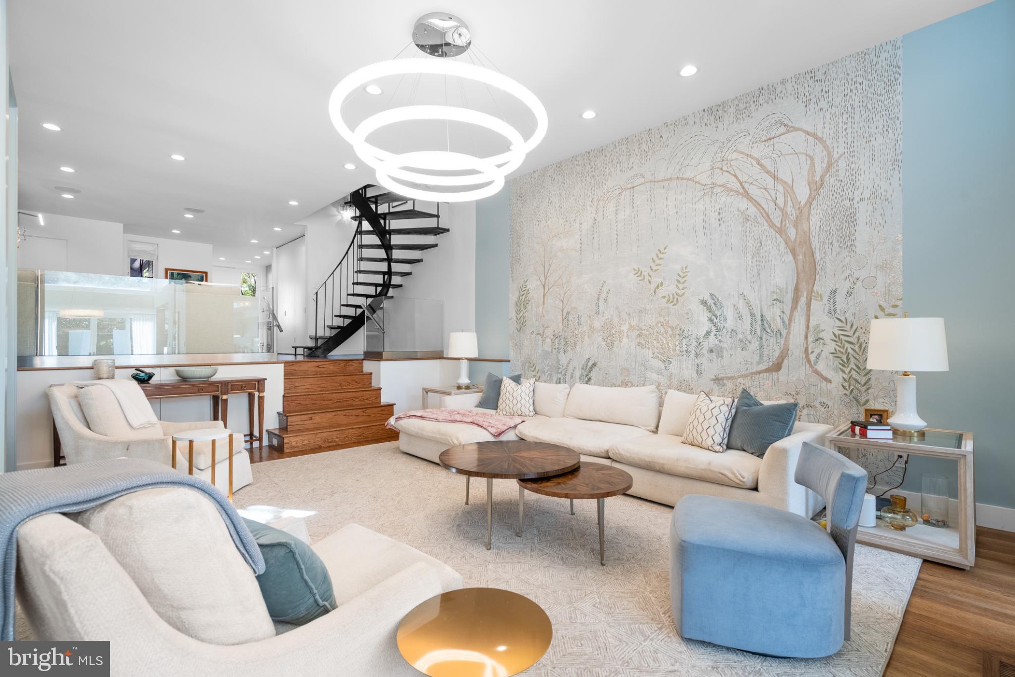 3322 Dent Place Northwest Washington, DC 20007 - Photo 8 of 41 a living room with furniture and a lamp