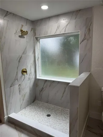 a bathroom with a shower