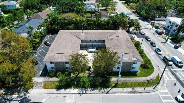 an aerial view of a house