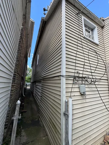 a view of a house with a white door