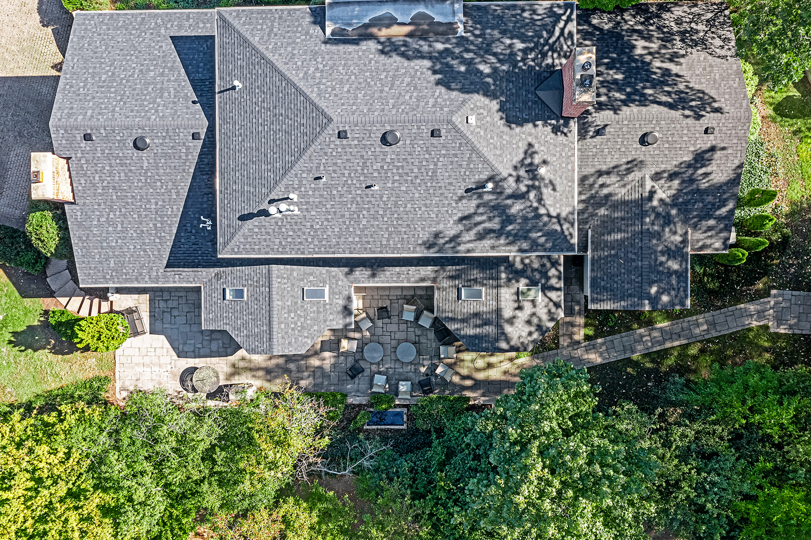 6116 South County Line Road Burr Ridge, IL 60527 - Photo 60 of 66 an aerial view of a house with a yard and garden