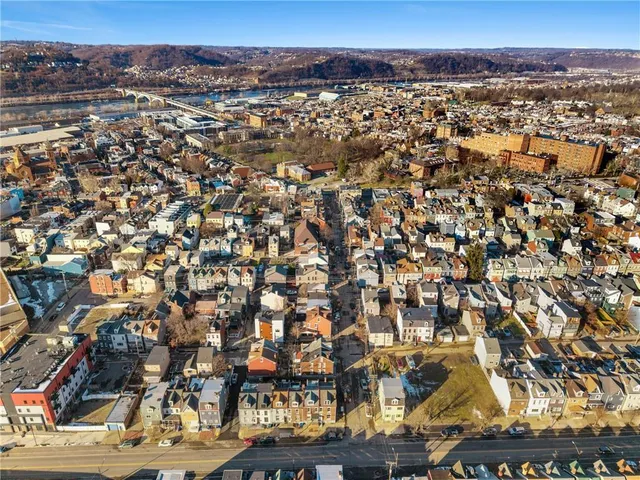 an aerial view of multiple house