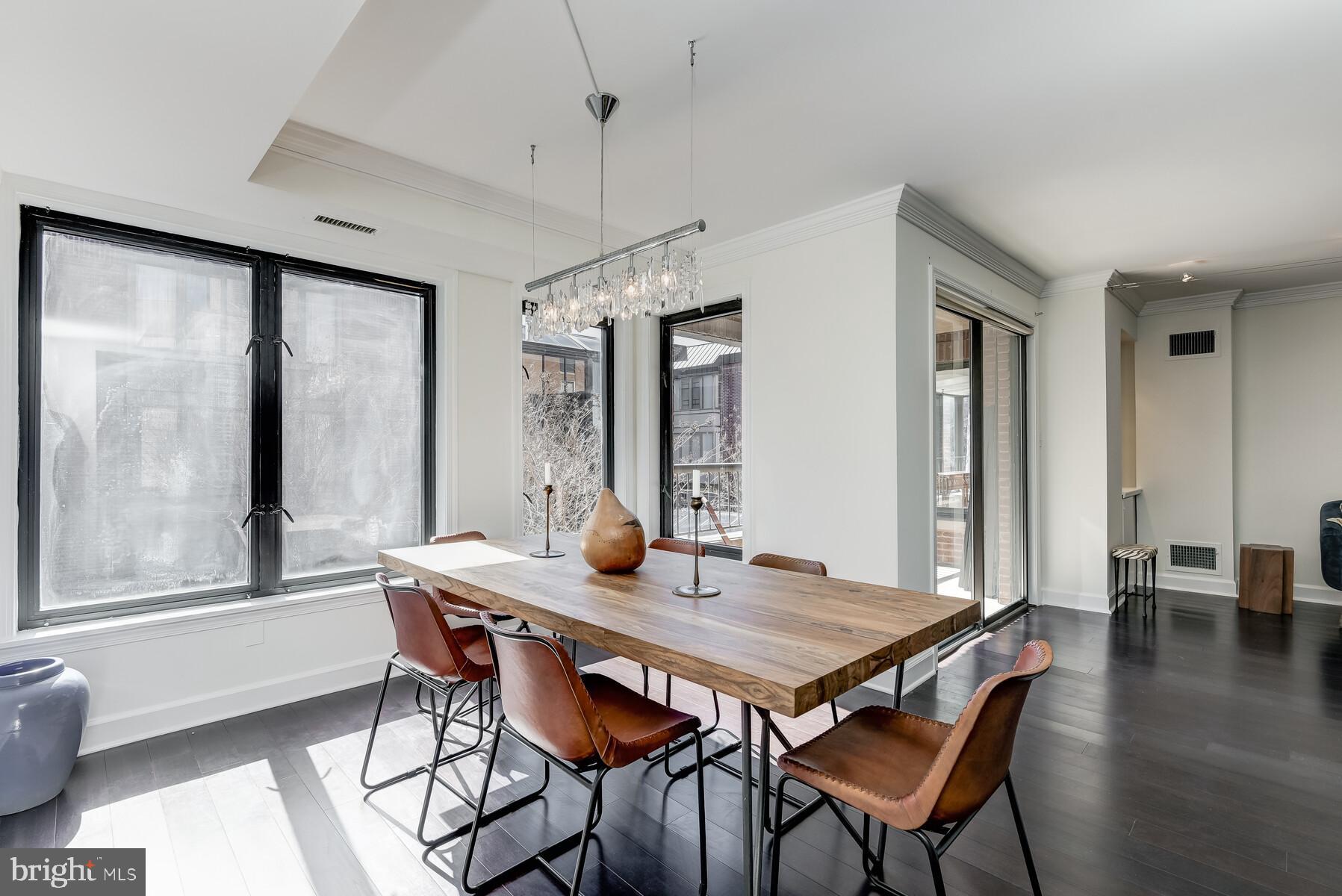 1080 Wisconsin Avenue Northwest, Unit 2001 Washington, DC 20007 - Photo 10 of 30 a view of a dining room with furniture window and wooden floor
