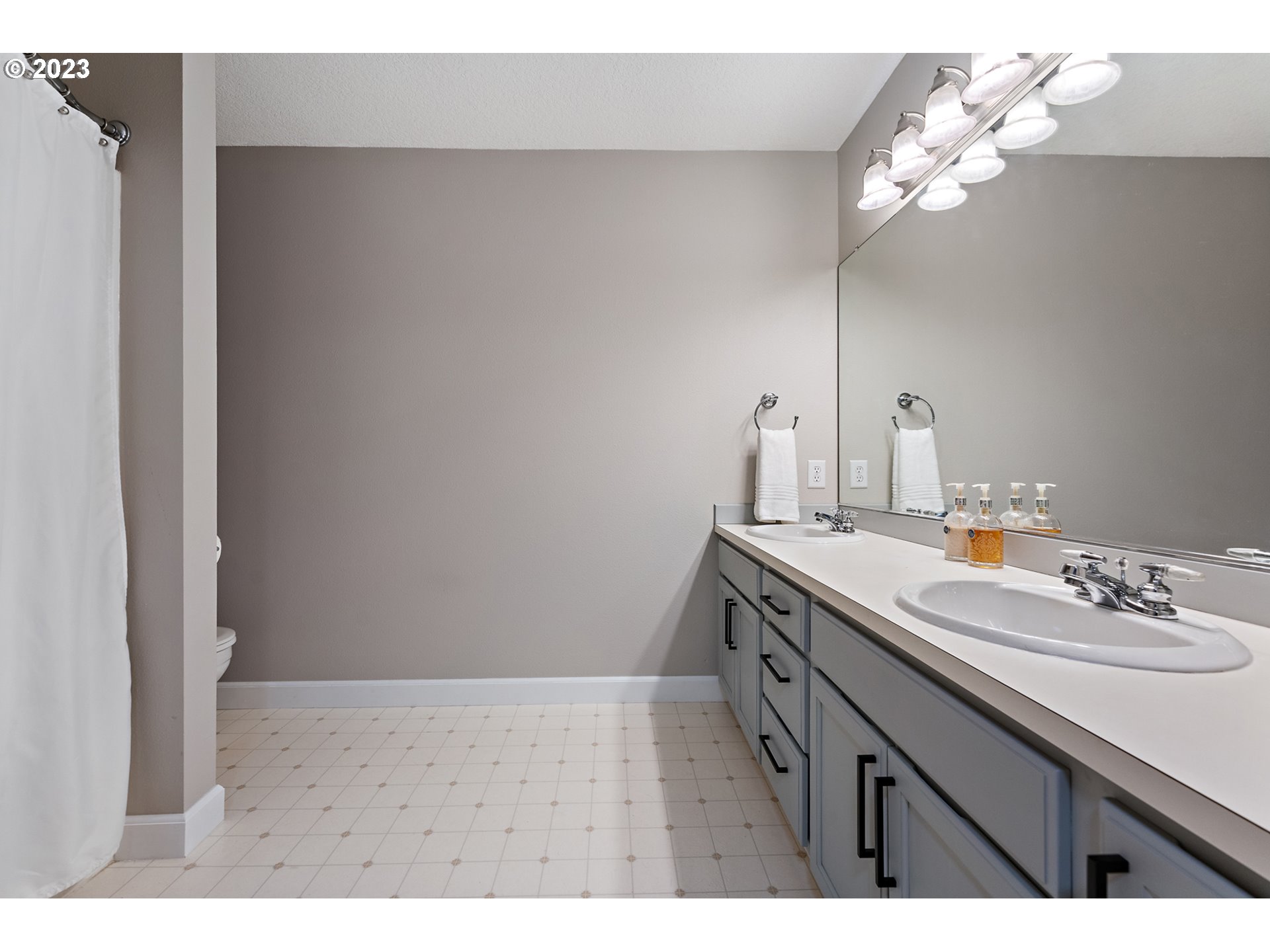 11561 Southeast Highland Loop Clackamas, OR 97015 - Photo 29 of 36 a bathroom with a sink a vanity and a mirror