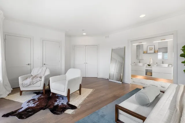 a view of a city with an ocean view