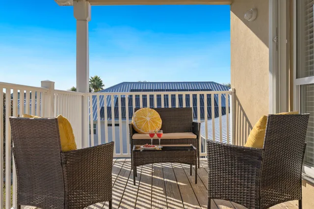 a view of balcony with a couch