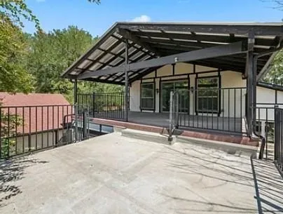 a view of wooden deck