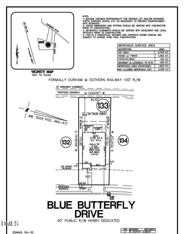 242 Blue Butterfly Drive Angier, NC 27501 - Photo 6 of 41 plot plan