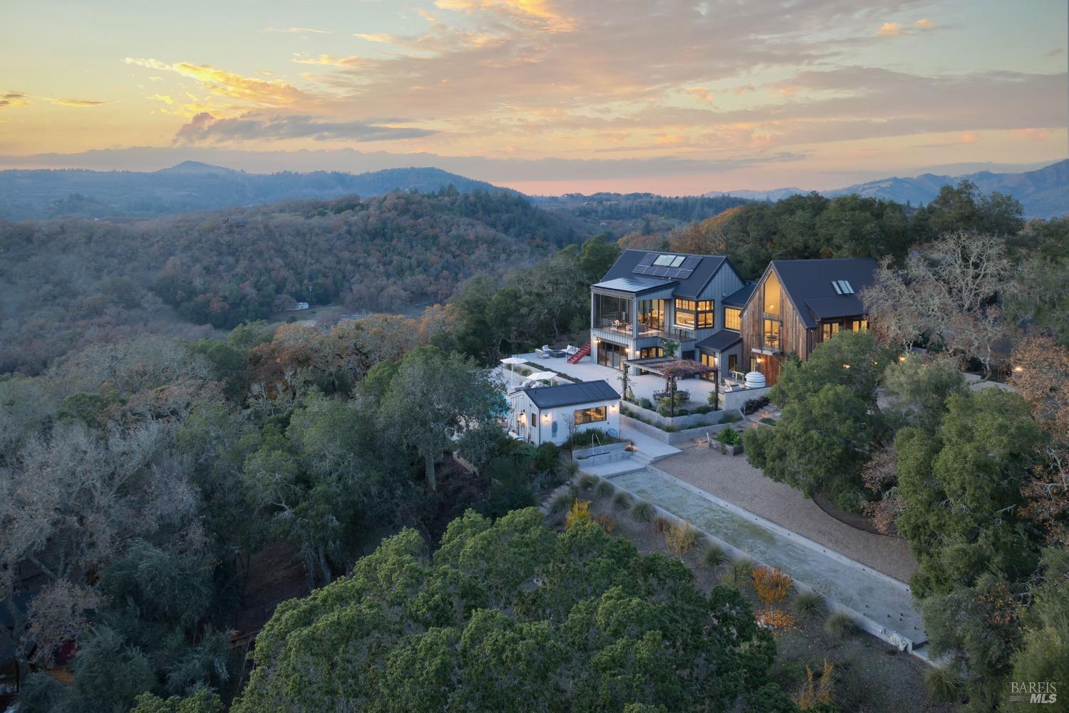 1970 Warm Springs Road Glen Ellen, CA 95442 - Photo 39 of 41 an aerial view of a house with mountain view