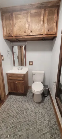 a bathroom with a toilet and a sink