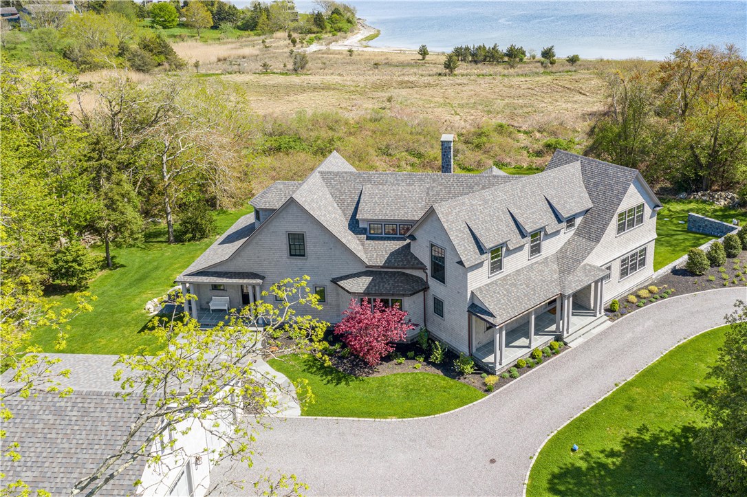 Crow's Nest-- Pristine recently built home on Poppasquash Point with rare Usher Cove Beach access.