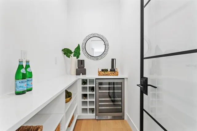 a view of a hallway to a house