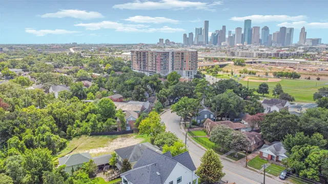 a view of a city with tall buildings