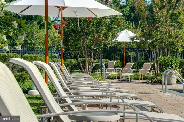 a view of a park with slide