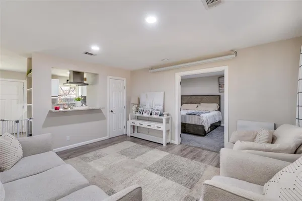 a living room with furniture and a couch