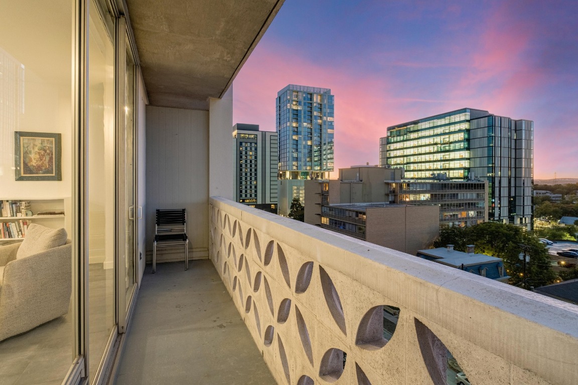 1801 Lavaca Street, Unit 7B Austin, TX 78701 - Photo 24 of 40 a view of balcony with a potted plant