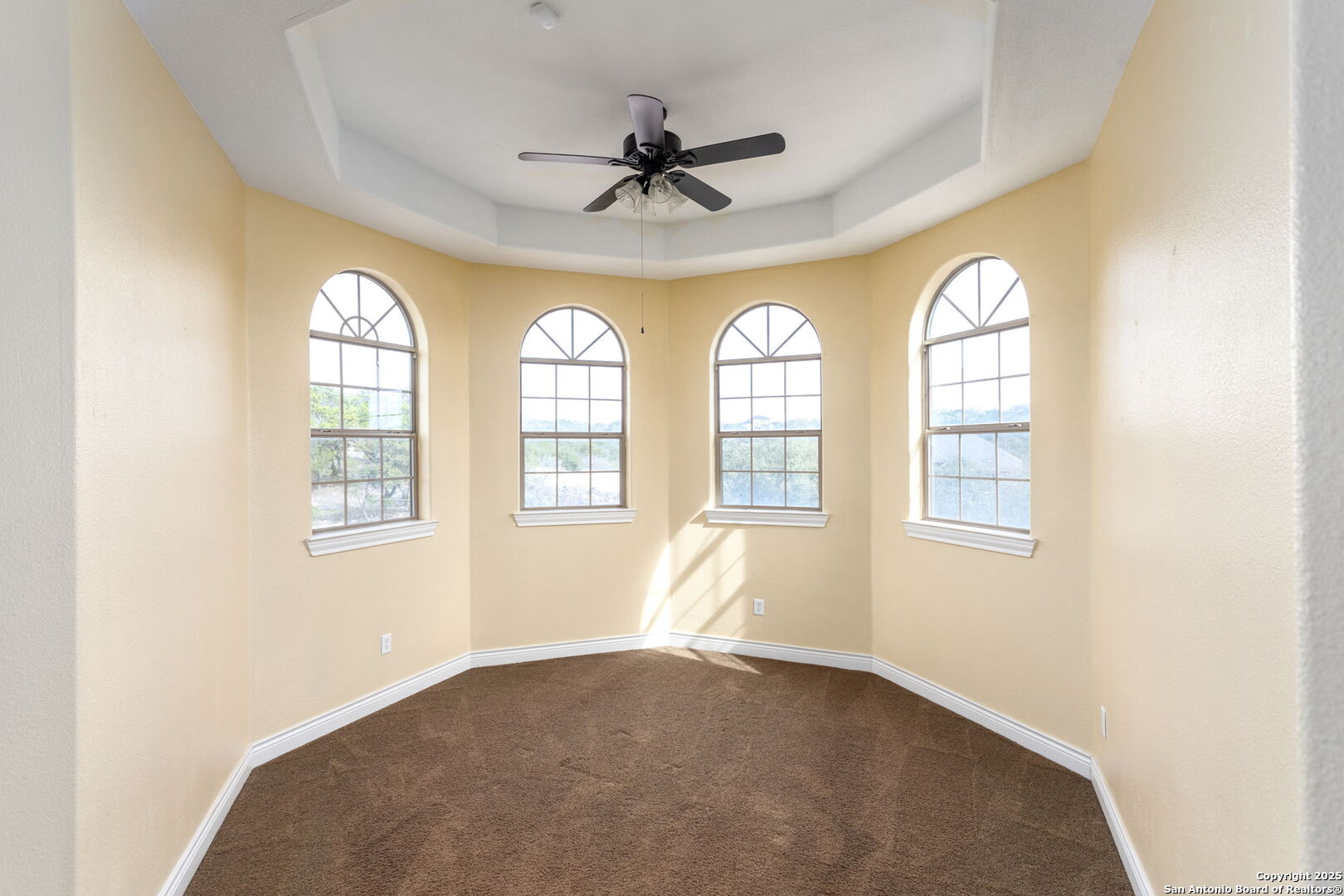 192 County Road 2812 Mico, TX 78056 - Photo 34 of 47 an empty room with windows and ceiling fan