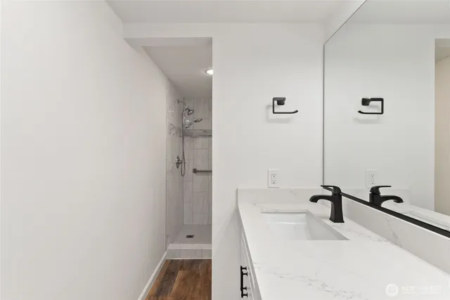 a bathroom with a shower