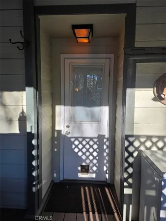 a view of a door of the house