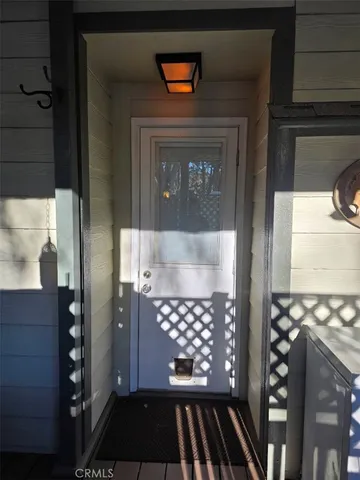 a view of a door of the house