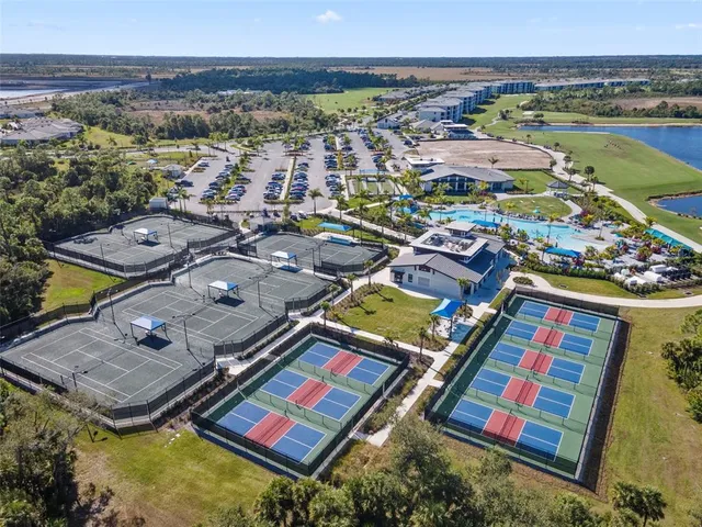 a view of a lake with a big yard