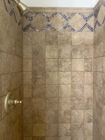 a bathroom with a shower
