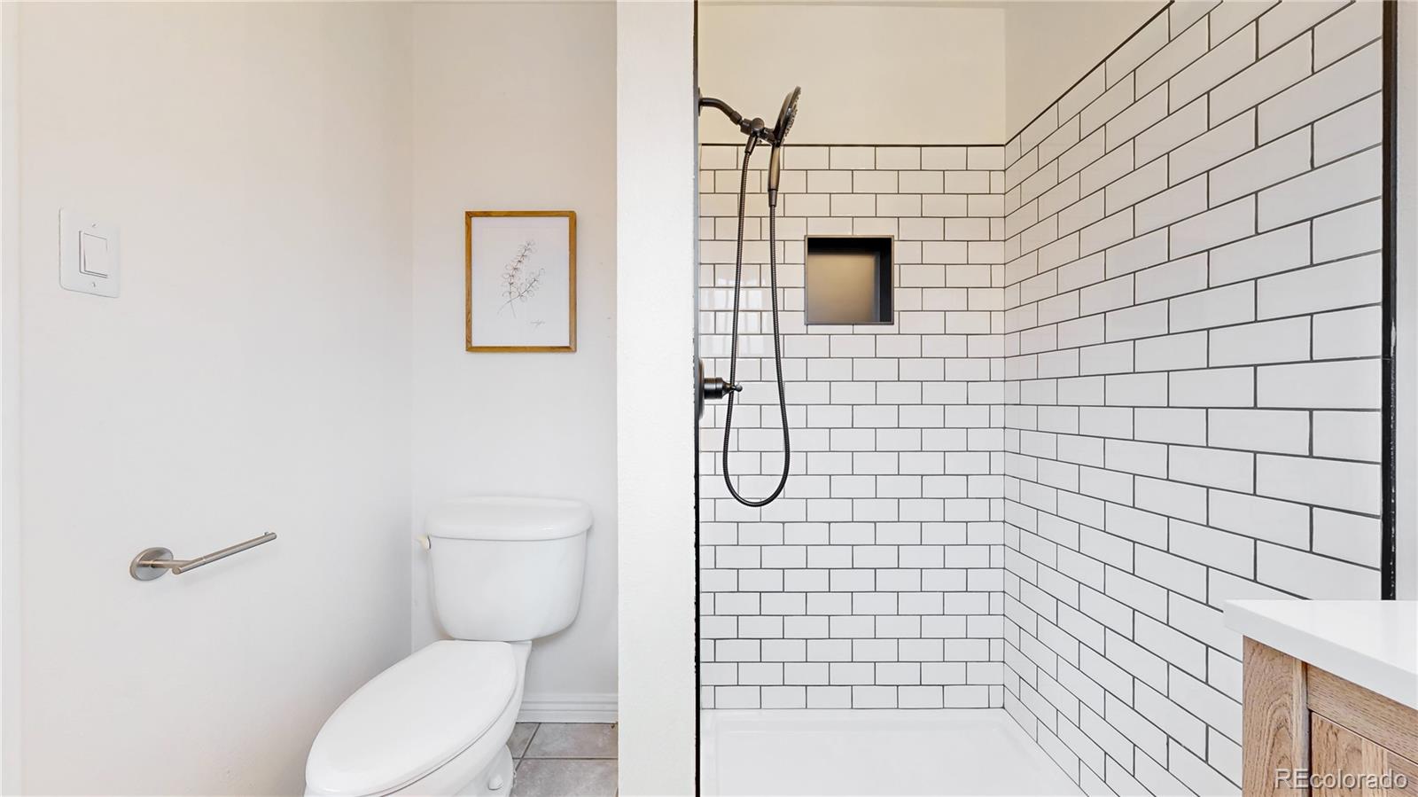 3246 South Stuart Street Denver, CO 80236 - Photo 24 of 43 a bathroom with a toilet and shower