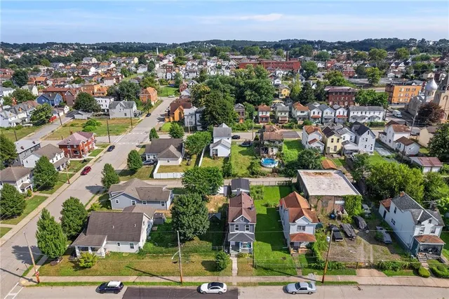 an aerial view of multiple house