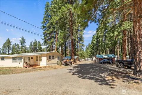 a view of a street with houses