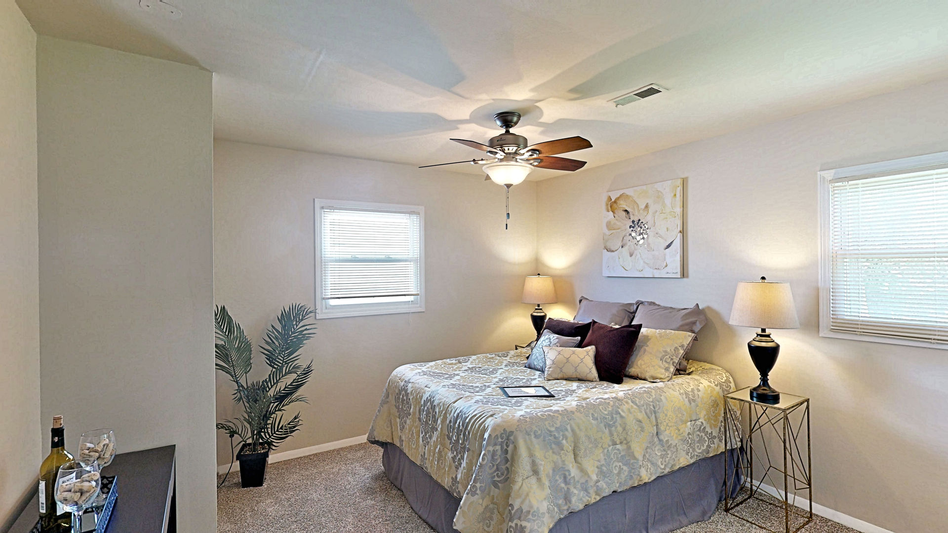 505 South Oltendorf Road Streamwood, IL 60107 - Photo 10 of 19 a bedroom with a bed and a chandelier