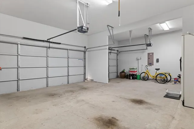 a view of a garage with furniture
